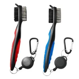 Golfbsh001h2l Golfclubbrush 2 Pack Professional Golf Club Brush And Groove Red Blue 2pcs