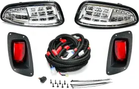 Lkrxv-dlxled08 Golfco Ezgo Rxv Golf Cart Led Headlight And Tail Light Kit Street Package 2016-up