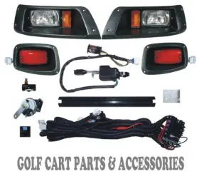 Lktxtdlx94 Golfco Ezgo Txt Golf Cart Led Headlight And Tail Light Kit Deluxe Street Package 1996-13