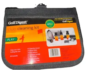 088-04-0051 Golfdigest Golf Digest Play Club Cleaning Kit Black Mini Brush Pocket Clips To Bag