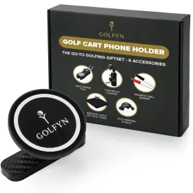 Golfyn 199284048669 Magnetic Golf Cart Phone Holder - Go-to Black
