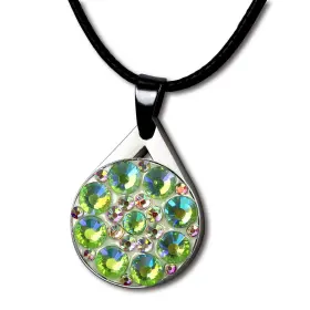 Golters 663585723599 Crystal Golf Balll Markers With Necklace For Lady Golfer Ab Green