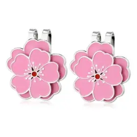 1042800 Gosknor 2pcs Magnetic Golf Hat Clip Pink Flower Shape Ball Markers