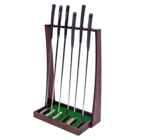 Gosports 815898026052 Premium Wooden Golf Putter Stand Holds 6 Clubs - Brown