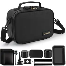 Gos-002 Gosstek Pu Leather Storage Bag With 10 Pcs Accessories Portable Organizers Case
