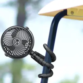 Grd-d37-bk Grandfast Rechargeable Golf Cart Fan Compatible With Ezgo Club Car Yamaha Clip On