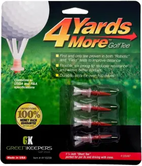 Green Keepers 768567102390 4 Yards More Golf Tees - 1 3/4 Inch Short Tee Red 3/4-inch