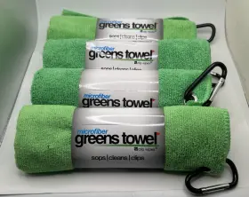 Greens Towel 639266065562 4 Pack Of Shamrock Green Microfiber Golf Towels