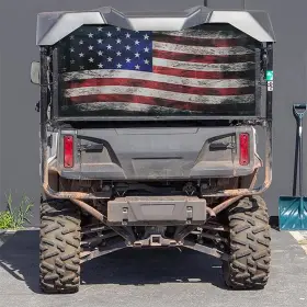 700-4-og Grilleadz H-100-5&700-4-og Utv - Golf Cart Old Glory Flag Rear Dust/uv Screen Fits Honda Pioneer 1000-5