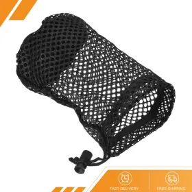 Gryfton 683007185491 6.7 Inch X 4.3 Golf Ball Bag Nylon Drawstring Mesh Storage 12-16 Balls Black