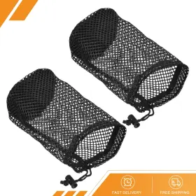 Gryfton 686130913191 2pack 8.7 Inch X5.1 Golf Ball Bag Nylon Drawstring Mesh Storage 24-32 Balls Black