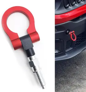 Oiltcg1702re-1pc Gunroil 1 Pack Car Front Bumper Tow Hook Waterproof Durable Metal Vehicle Pc Red