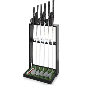 Guulibera 894834032490 Golf Club Holder Premium Wooden Rack For 6 Clubs 18 Bal