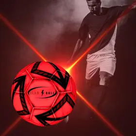 Gx Tour 632412968960 Glow In The Dark Soccer Ball Size 5 Led Light Up Indoor/outdoor Pvc Red/
