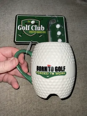 Hm2287 Harvey Makin Golf Ball Mug And Putter Pen Set - Born To See Pics New Other