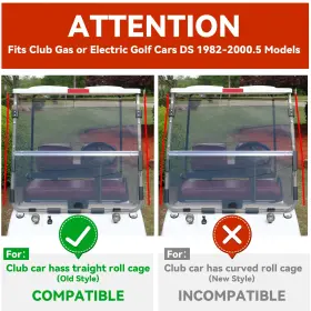 Bsap000008083 Hecasa Golf Cart Folding Tinted Impact Resistant Windshield For Club Car Ds 1982-2000.5