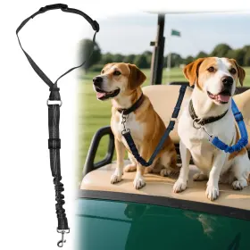 Hezaosth 780103199800 Dog Seat Belt Tether For Golf Black 1 Dogs