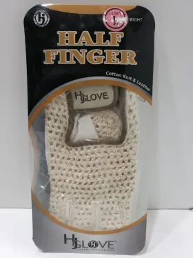 Hj Glove 739432103255 Half Finger Golf Cotton Knit Ladies Large Fits On Right Hand 1-glove