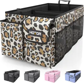 2-compartment Hotor 445041879896 Foldable Trunk Organizer For Cars - Sturdy Design