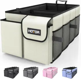 Hotor 445049276277 Foldable Car Trunk Organizer - Sturdy Storage For Suvs And Sedans