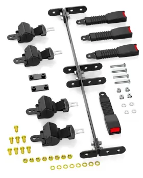 106-006-01-2301 Howbow Golf Cart Seat Belt Kit With Bracket Fit Front 2-point Belts Black