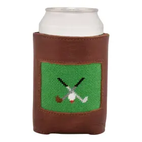 Huck Venture 642645715156 Needlepoint And Full Grain Leather Can Coolers Golf
