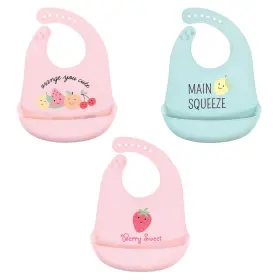 56356 Hudson Baby Unisex Silicone Bibs Cute Fruit One Size