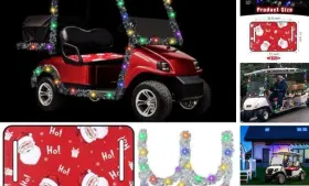 Hunnmingre-goh-0335 Hunnmingre 2 Pcs Christmas Golf Cart Decorations Seat Covers Silver