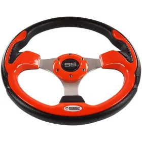 Huskey Parts Company 689539326098 Golf Cart Steering Wheel Orange Color Compatible With Cl