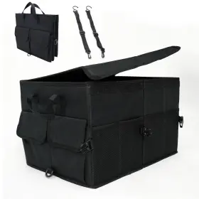 Hyperax 645781157545 Car Trunk Organizer Collapsible Multi-compartment Storage Black