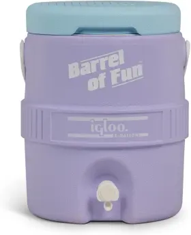 00031587 Igloo 2-gallon Retro Party Water Jug Cooler Lilac Breeze