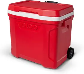 Igloo 034223346751 Cooler With Wheels Profile Ii 28 Quart Hard Sided Ice Chest - Qt Red