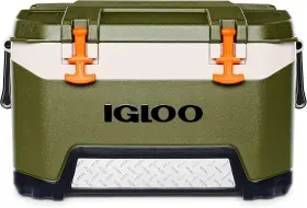 Igloo 034223499945 Bmx 52 Quart Cooler With Cool Riser Technology Qt Green/orange