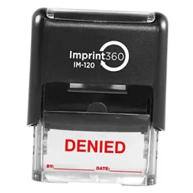 As-imp1106r Imprint 360 - Denied Stamp With By And Date Heavy Duty Commerical Self Red Ink