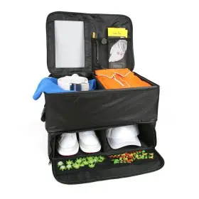 In021804 Intech New Golf Trunk Organizer Double Row Black
