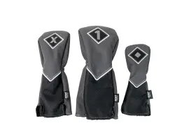A30386 Izzo Premium Golf Headcovers Combo Set Gray/black