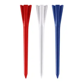 A85094 Izzo Plastic Golf Tees 100 Pack 3.25 Inches Red/white/blue