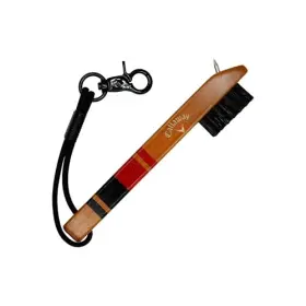 C99848 Izzo Heritage Wood Golf Club Brush With Groove Cleaner Black/red