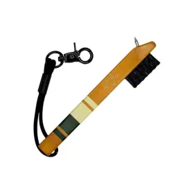 C99849 Izzo Heritage Wood Golf Club Brush With Groove Cleaner Green/ivory