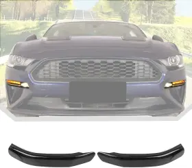 18220 Jecar Smoked Front Fog Light Cover Trim Guards For 2018-2023 Ford Mustang