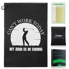Jis-gt24 Jiskan Golf Towel Microfiber 16 Inch X 24 With Clip And Storage Bag Funny
