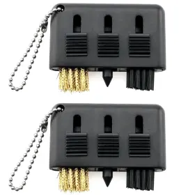 Gcbpprmu-2 Jjhxsm 3-in-1 Golf Cleaning Brush 2pcs 3 In 1 Black Pocket Portable Retractable Mult