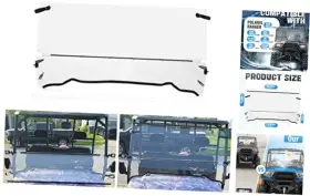 Cb-1665 Jmtaat Front Clear Folding Windshield Compatible With 2001-2008 Polaris Ranger 500
