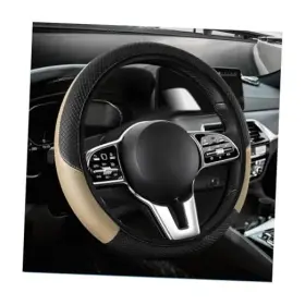 Jnxij-6699cs Jnxij Car Steering Wheel Cover 15 Inch Carbon Fiber Elastic Vehicle Beige Ad