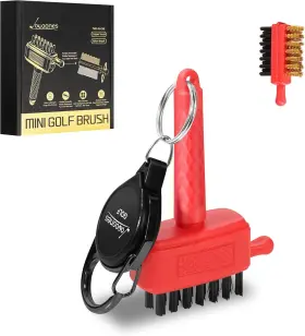 Joooones 762849835518 Mini Golf Brush With Nylon/brass Bristles And Retractable Keychain - Pocket Brus