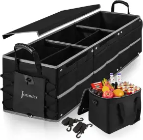 Jorindes 761722651795 Collapsible Trunk Organizer For Car With Insulated Leak Proof Cooler Black