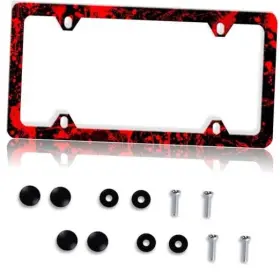 Jxgzwumei-s4701104 Jxgzwumei Blood Splattered Black License Plate Frame -1pcs Horror Gothic
