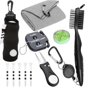 Karamagic 313100891806 11 Pcs Golf Accessories Kit Include Ball Bag With Hook Tees Towel Cleaner