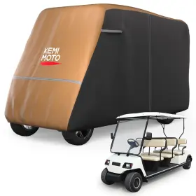 Kemimoto B0dmvxdsn2 Golf Cart Cover 6 Seater Universal 600d Heavy Duty Rain