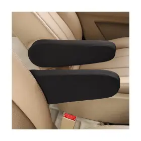 Kewucn-956cf Kewucn 2pcs Car Front Seat Armrest Covers Elastic Fabric Universal Black